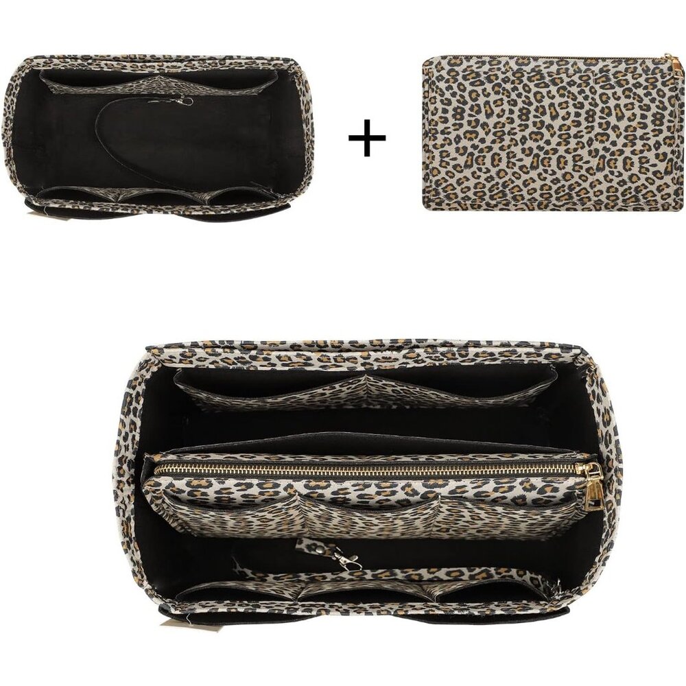 Purse Organizer Insert, Felt Bag Organizer with Metal Zipper, Handbag & Tote Sha - Picture 5 of 7